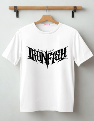 DIBBY Abstract Men Round Neck White T-Shirt