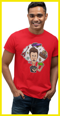 Streetfluencer Graphic Print Men Round Neck Red T-Shirt