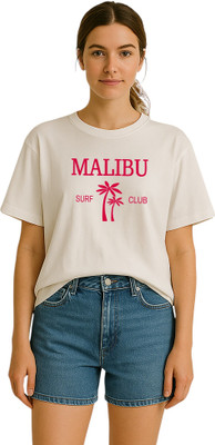 My Swag Printed Women Round Neck White T-Shirt