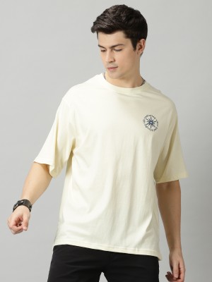 THE HOLLANDER Solid Men Round Neck White T-Shirt