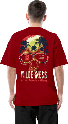 PUGAROO Graphic Print Men Round Neck Maroon T-Shirt