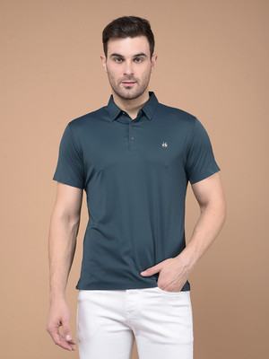 CRIMSOUNE CLUB Solid Men Polo Neck Green T-Shirt