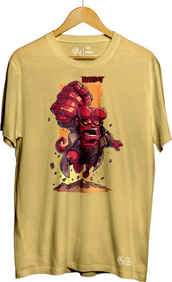 THE PRINT PLATTER Graphic Print Men Round Neck Yellow T-Shirt