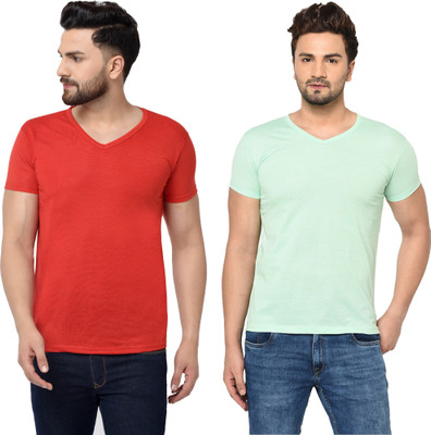 Tresna Fab Solid Men V Neck Multicolor T-Shirt