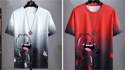 OOKTAS Printed Men Round Neck Red T-Shirt