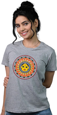 Tedhi Medhi Family Graphic Print Women Round Neck Grey T-Shirt