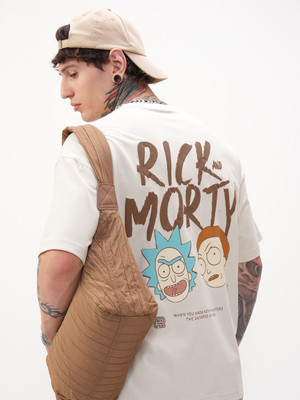 HIGHLANDER Printed Men Round Neck White T-Shirt