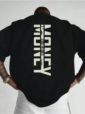 Relva Printed Men Round Neck Black T-Shirt