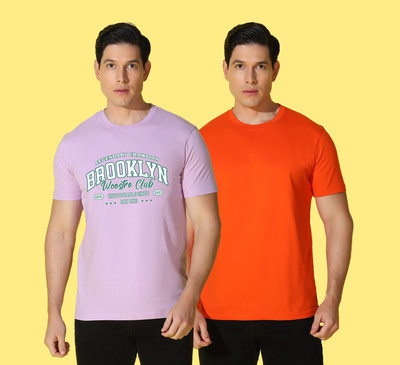 WOOSTRO Printed Men Round Neck Multicolor T-Shirt
