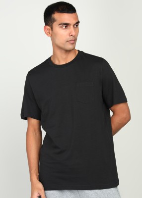 ADIDAS Solid Men Round Neck Black T-Shirt