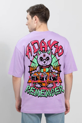 CHITRA STYLE Printed Men Round Neck Purple T-Shirt