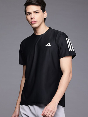 ADIDAS Graphic Print Men Crew Neck Black T-Shirt