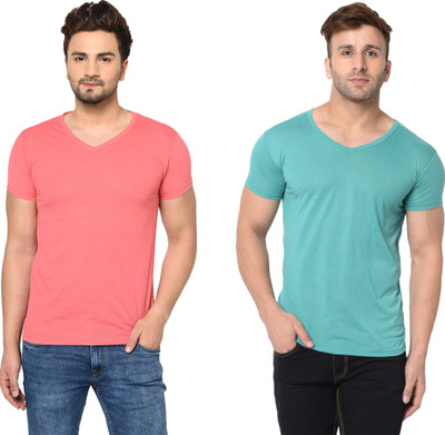 Tresna Fab Solid Men V Neck Multicolor T-Shirt