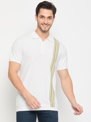 DUKE Solid Men Polo Neck White T-Shirt