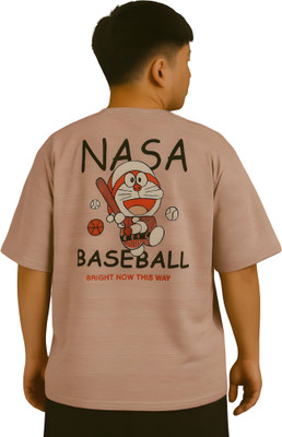RAKOS Solid Men Crew Neck Brown T-Shirt