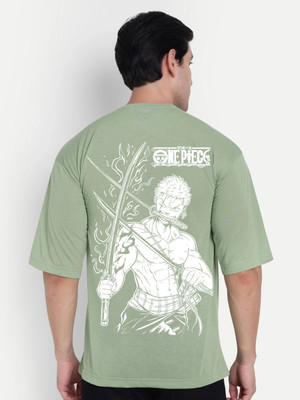 Benny Brooks Graphic Print Men Round Neck Light Green T-Shirt