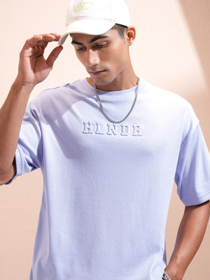 HIGHLANDER Printed Men Round Neck Purple T-Shirt