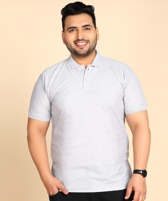 METRONAUT PLUS Solid Men Polo Neck Grey T-Shirt