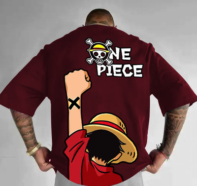 Beaumen Printed Men Round Neck Maroon T-Shirt