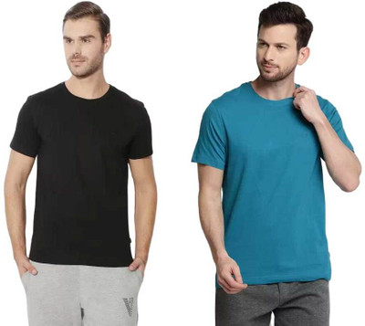 VAN HEUSEN Solid Men Round Neck Multicolor T-Shirt