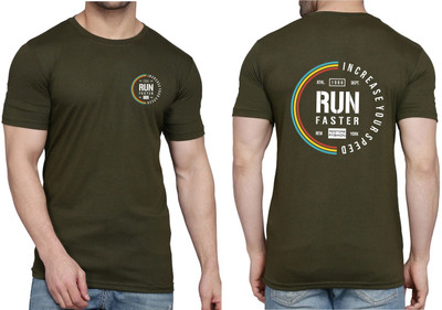 WOOSTRO Printed, Typography Men Round Neck Dark Green T-Shirt