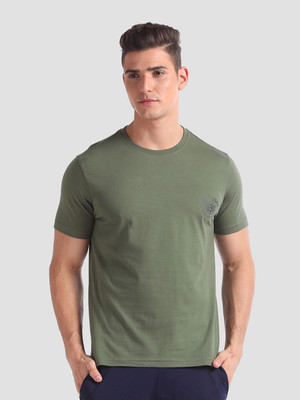 U.S. POLO ASSN. Solid Men Round Neck Green T-Shirt