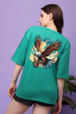CORSICA Graphic Print Women Round Neck Green T-Shirt