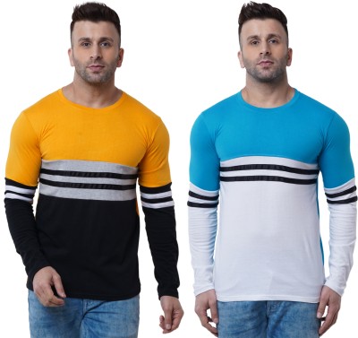 WRODSS Striped Men Round Neck Multicolor T-Shirt