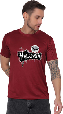 Joyfulmoments Typography Men Round Neck Maroon T-Shirt