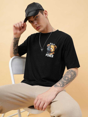 DARK DEVIL Graphic Print Men Round Neck Black T-Shirt