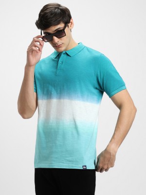 Dennis Lingo Tie & Dye Men Polo Neck Reversible Green T-Shirt