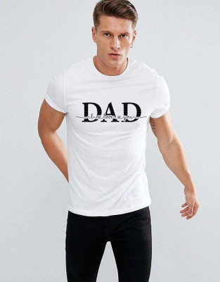 Helenter Typography Men Round Neck White T-Shirt