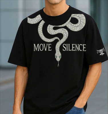 Abevnterprises Printed Men Round Neck Reversible Black T-Shirt