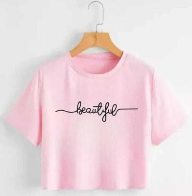 FENDURA Solid Women Round Neck Pink T-Shirt