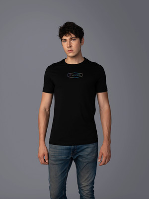 Zvezda Printed Men Round Neck Black T-Shirt