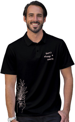 Fighterheero Printed Men Polo Neck Black T-Shirt
