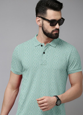 Billion Printed Men Polo Neck Light Blue T-Shirt