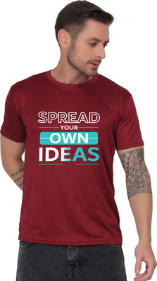 Kritiken Solid Men Round Neck Reversible Maroon T-Shirt