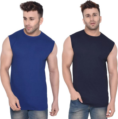 Moordale Fab Solid Men Round Neck Dark Blue T-Shirt