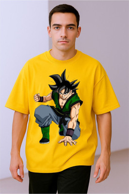 BLOSSOMTRADER Printed Men Round Neck Blue T-Shirt