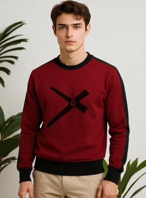 FASHIUM Printed Men Round Neck Maroon T-Shirt