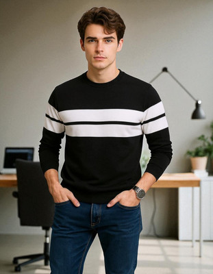 Autna Solid Men Round Neck Black T-Shirt