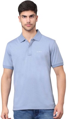 LOUIS STITCH Solid Men Polo Neck Blue T-Shirt