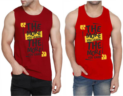 WOOSTRO Typography Men Scoop Neck Maroon, Red T-Shirt