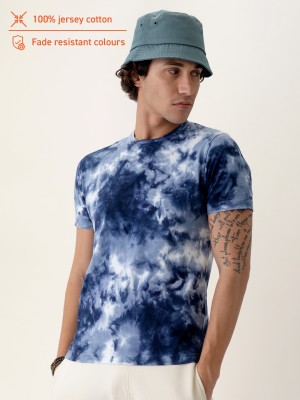 Damensch Printed Men Round Neck Blue T-Shirt