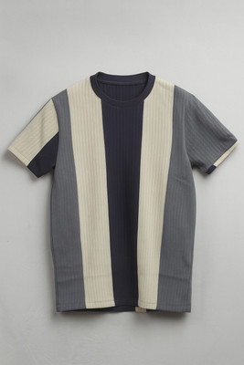 Rollingood Striped Men Round Neck Multicolor T-Shirt