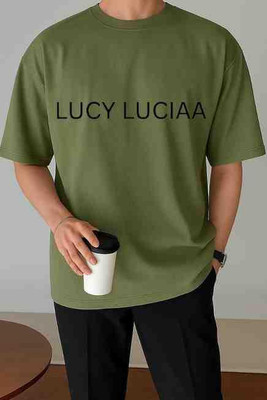 Lucyluciaa Printed Men Round Neck Dark Green T-Shirt