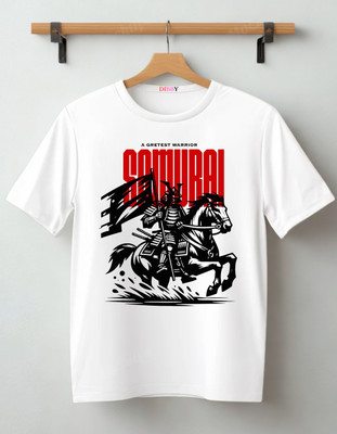 DIBBY Printed Men Round Neck White T-Shirt