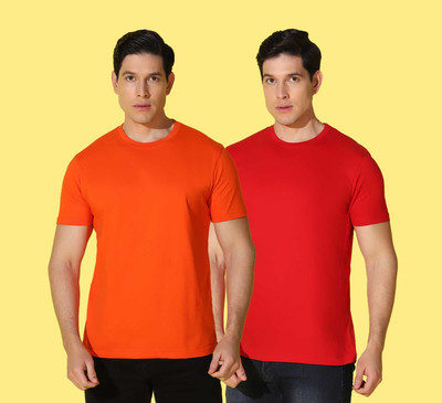 WOOSTRO Solid, Printed Men Round Neck Multicolor T-Shirt