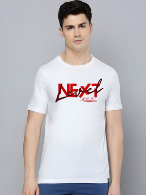 Moda Rapido Self Design Men Round Neck White T-Shirt